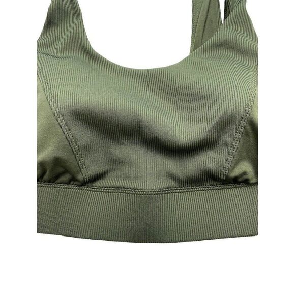 All In Motion Sports Bra Womens LARGE Dark Green Very Soft Removable-Cup NEW - Picture 7 of 12